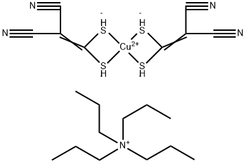 Cuprate(2-), bis[(dimercaptomethylene)propanedinitrilato(2-)-S,S']-, bis(N,N,N-tripropyl-1-propanaminium) 구조식 이미지