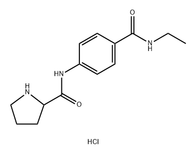 2-Pyrrolidinecarboxamide, N-[4-[(ethylamino)carbonyl]phenyl]-, hydrochloride (1:1) Structure