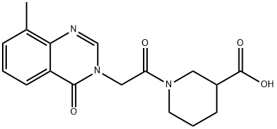 1-(2-(8-methyl-4-oxoquinazolin-3(4H)-yl)acetyl)Nipecotic acid Structure