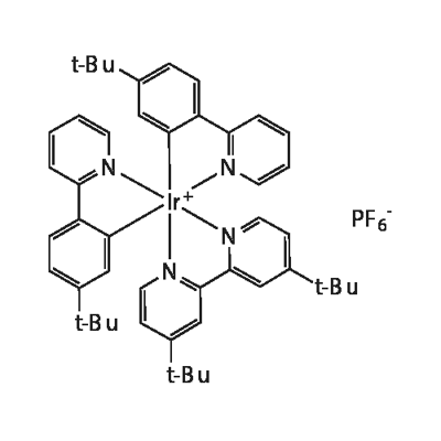 [2,2'-bis (4-tert-butylpyridine)] bis [2- (4-tert-butylphenyl) pyridine] iridium (III) hexafluorophosphate Structure