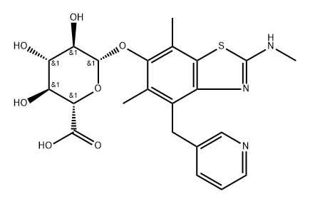 -bta--D-Glucopyranosiduronic  acid,  5,7-dimethyl-2-(methylamino)-4-(3-pyridinylmethyl)-6-benzothiazolyl  (9CI) Structure