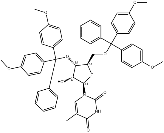 Uridine, 3',5'-bis-O-[bis(4-methoxyphenyl)phenylmethyl]-5-methyl- Structure