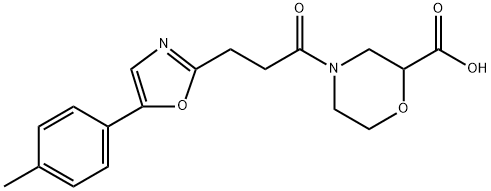 4-(3-(5-(p-tolyl)oxazol-2-yl)propanoyl)Morpholine-2-carboxylic? acid Structure