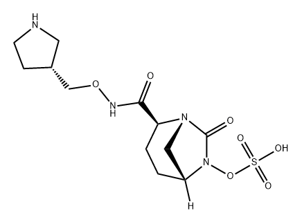 (2S,5R)-7-oxo-N-[(3R)-pyrrolidin-3-ylmethyloxy]-6-(sulfooxy)-1,6-diazabicyclo[3.2.1]octane-2-carboxamide Structure