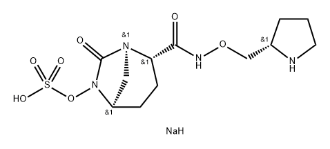 (2S,5R)-7-oxo-N-[(2S)-pyrrolidin-2-ylmethyloxy]-6-(sulfooxy)-1,6-diazabicyclo[3.2.1]octane-2-carboxamide sodium salt Structure