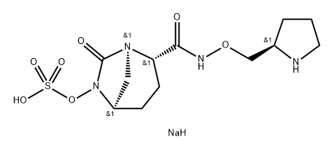 (2S,5R)-7-oxo-N-[(2R)-pyrrolidin-2-ylmethyloxy]-6-(sulfooxy)-1,6-diazabicyclo[3.2.1]octane-2-carboxamide sodium salt Structure