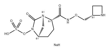 (2S,5R)-N-[(2S)-azetidin-2-ylmethyloxy]-7-oxo-6-(sulfooxy)-1,6-diazabicyclo[3.2.1]octane-2-carboxamide sodium salt Structure