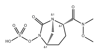 (1R,2S,5R)-2-[(Methoxymethylamino)carbonyl] -7-oxo-1,6-diazabicyclo[3.2.1]oct-6-yl hydrogen sulfate Structure