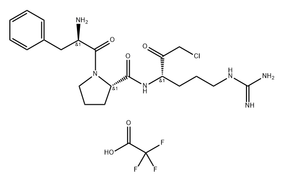L-Prolinamide, D-phenylalanyl-N-[(1S)-4-[(aminoiminomethyl)amino]-1-(chloroacetyl)butyl]-, mono(trifluoroacetate) (9CI) 구조식 이미지