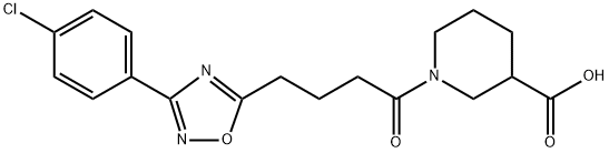 1-(4-(3-(4-chlorophenyl)-1,2,4-oxadiazole-5-yl)butanoyl)Nipecotic acid Structure