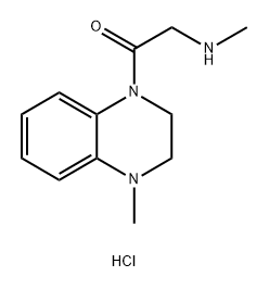 Ethanone, 1-(3,4-dihydro-4-methyl-1(2H)-quinoxalinyl)-2-(methylamino)-, hydrochloride (1:2) Structure