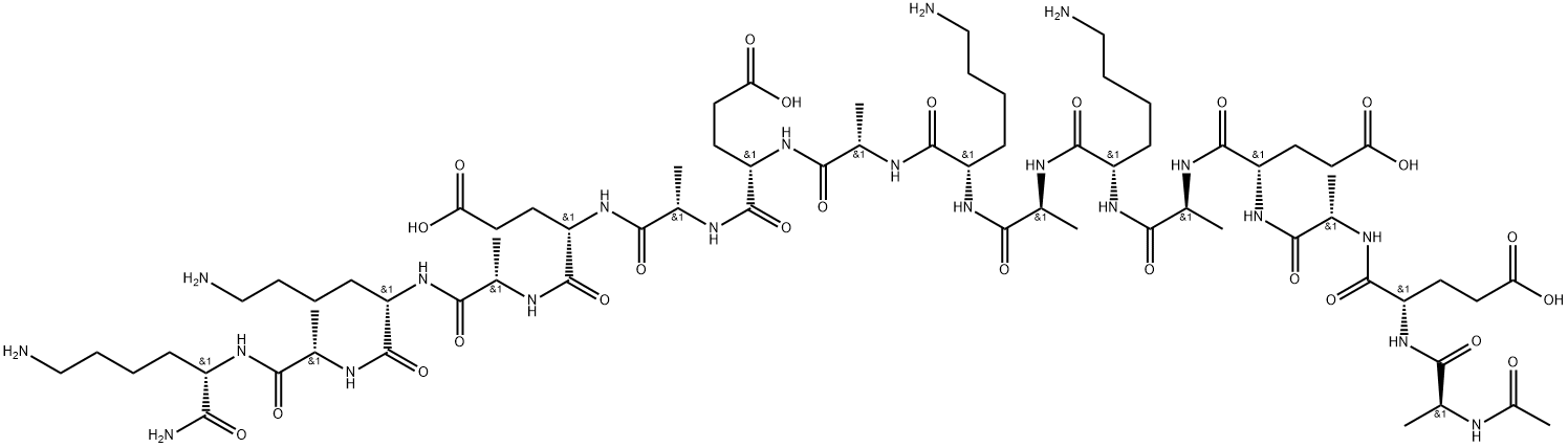 L-Lysinamide, N-acetyl-L-alanyl-L-α-glutamyl-L-alanyl-L-α-glutamyl-L-alanyl-L-lysyl-L-alanyl-L-lysyl-L-alanyl-L-α-glutamyl-L-alanyl-L-α-glutamyl-L-alanyl-L-lysyl-L-alanyl- Structure