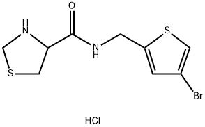 N-((4-bromothiophen-2-yl)methyl)thiazolidine-4-carboxamide hydrochloride Structure