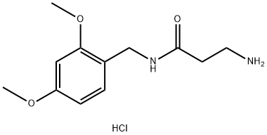 Propanamide, 3-amino-N-[(2,4-dimethoxyphenyl)methyl]-, hydrochloride (1:1) Structure