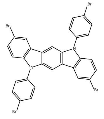 2,8-Dibromo-5,11-bis(4-bromophenyl)indole[3,2-b]carbazole Structure