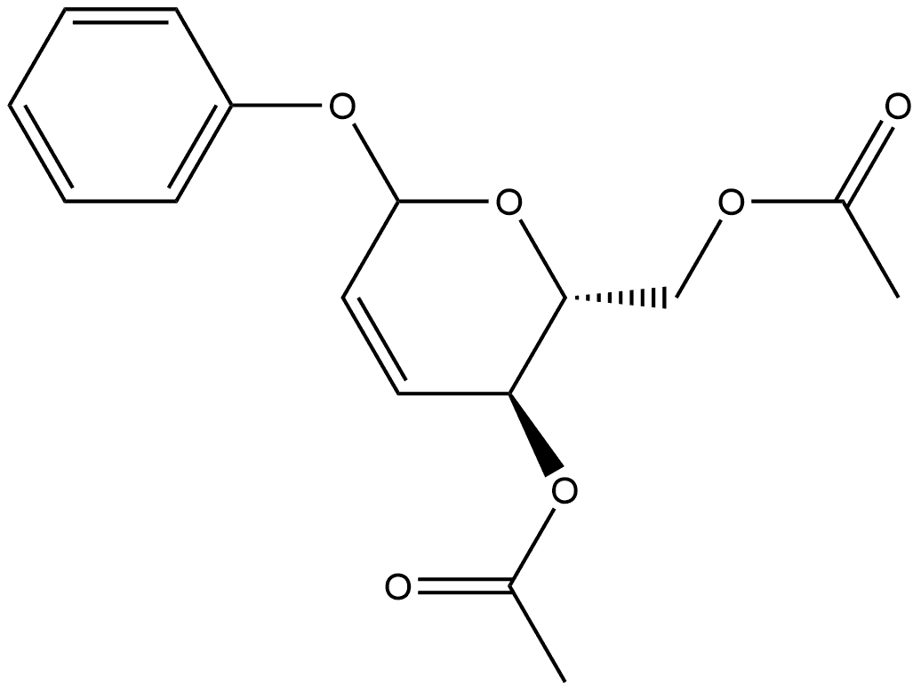 D-erythro-Hex-2-enopyranoside, phenyl 2,3-dideoxy-, diacetate (9CI) 구조식 이미지