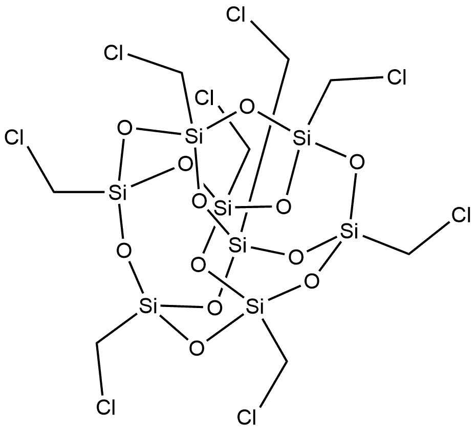 Pentacyclo[9.5.1.13,9.15,15.17,13]octasiloxane, 1,3,5,7,9,11,13,15-octakis(chloromethyl)- Structure