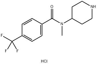 Benzamide, N-methyl-N-4-piperidinyl-4-(trifluoromethyl)-, hydrochloride (1:1) Structure