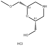 2-Morpholinemethanol, 6-(methoxymethyl)-,hydrochloride, (2R,6S) Structure