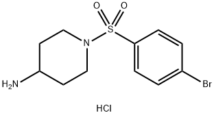 4-Piperidinamine, 1-[(4-bromophenyl)sulfonyl]-, hydrochloride (1:1) Structure