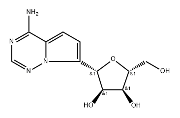 D-Ribitol, 1-C-(4-aminopyrrolo[2,1-f][1,2,4]triazin-7-yl)-1,4-anhydro-, (1S)- Structure