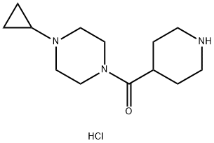 (4-Cyclopropylpiperazin-1-yl)(piperidin-4-yl)methanone hydrochloride Structure