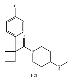 1-[1-(4-fluorophenyl)cyclobutanecarbonyl]-N-meth
ylpiperidin-4-amine hydrochloride Structure