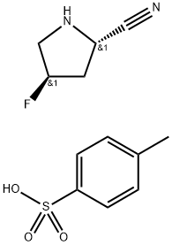 2-Pyrrolidinecarbonitrile, 4-fluoro-, (2S,4R)-, 4-methylbenzenesulfonate (1:1) Structure