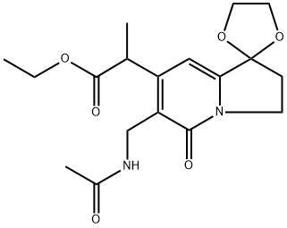 6'-[(Acetylamino)methyl]-2',3'-dihydro-α-methyl-5'-oxospiro[1,3-dioxolane-2,1'(5'H)-indolizine]-7'-acetic Acid Ethyl Ester Structure