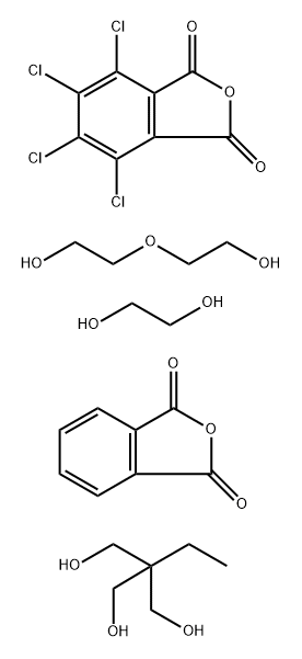 1,3-Isobenzofurandione, 4,5,6,7-tetrachloro-, polymer with 1,2-ethanediol, 2-ethyl-2-(hydroxymethyl)-1,3-propanediol, 1,3-isobenzofurandione and 2,2-oxybisethanol Structure