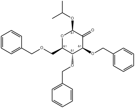 isopropyl 3,4,6-tri-O-benzyl-β-D-arabino-hexopyranosid-2-ulose Structure