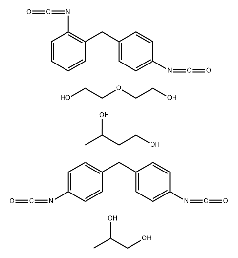 4,4'-Methylenediphenyl diisocyanate, oligomeric reaction products with butane- 1,3-diol, 2,4'-diisocyanatodiphenylmethane, 2,2'-oxydiethanol and propane-1,2-diol Structure