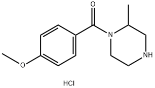 (4-Methoxyphenyl)(2-methylpiperazin-1-yl)methanone hydrochloride Structure