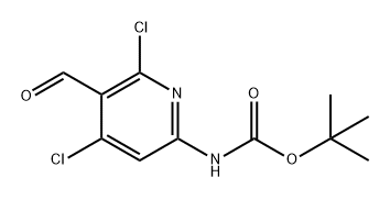 tert-butyl N-(4,6-dichloro-5-formylpyridin-2-yl)carbamate 구조식 이미지