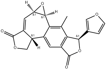 3H-Furo[3',4':3,4]oxireno[6,7]cyclohept[1,2-f]isobenzofuran-1,7-dione, 3-(3-furanyl)-4b,5a,9,9a-tetrahydro-4-methyl-, (3R,4bR,5aS,9aR)-rel-(-)- Structure