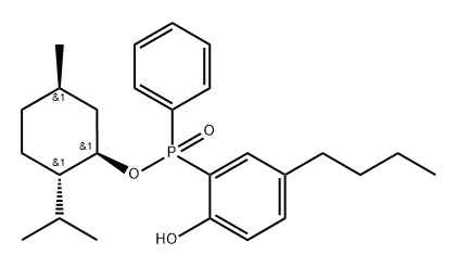 (Rp)-(-)-Menthyl phenyl-2-hydroxy-5- butyl-phenyl phosphinate Structure