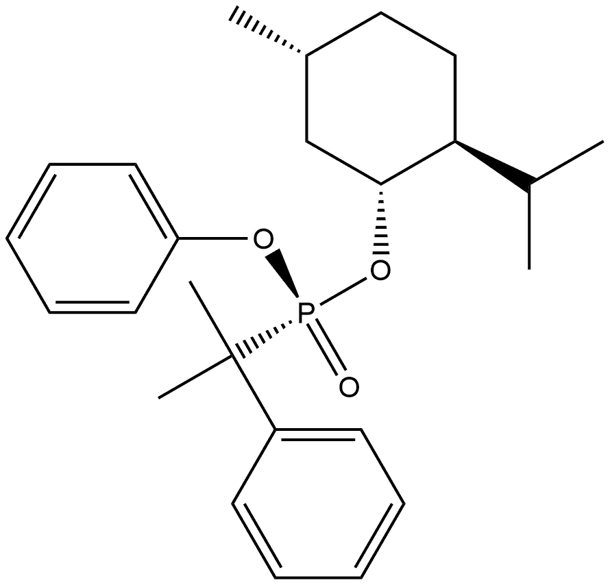 (Rp)-(-)-Menthyl phenyl 2-phenylpro pan-2-yl phosphonate Structure