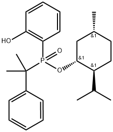 (Rp)-(-)-Menthyl 2-phenylpropan-2-yl(2- hydroxyphenyl) phosphinate 구조식 이미지