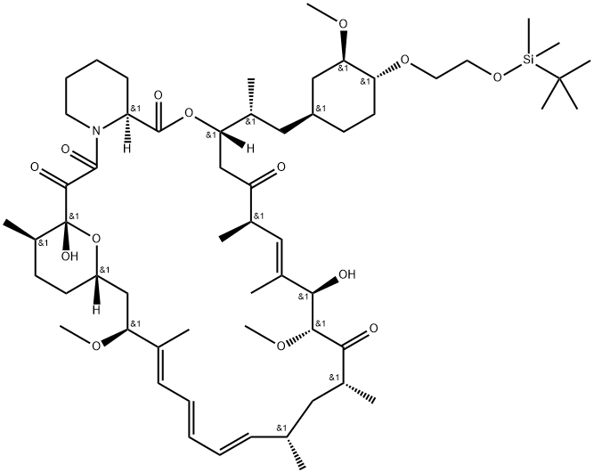 40-O-[2-(t-butyldimethylsilyl)oxy]ethyl rapamycin 구조식 이미지
