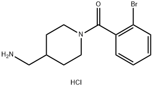 (4-(Aminomethyl)piperidin-1-yl)(2-bromophenyl)methanone hydrochloride Structure