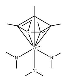 tris(N-?methylmethanaminato)?[(1,?2,?3,?4,?5-?η)?-?1,?2,?3,?4,?5-?pentamethyl-?2,?4-?cyclopentadien-?1-?yl]?-Zirconium Structure