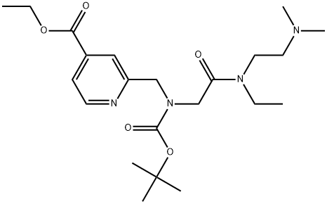 4-Pyridinecarboxylic acid, 2-[[[2-[[2-(dimethylamino)ethyl]ethylamino]-2-oxoethyl][(1,1-dimethylethoxy)carbonyl]amino]methyl]-, ethyl ester Structure