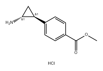 Benzoic acid, 4-[(1R,2S)-2-aminocyclopropyl]-, methyl ester, hydrochloride (1:1), rel Structure