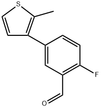2-fluoro-5-(2-methylthiophen-3-yl)benzaldehyde Structure