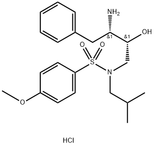 N-[(2R,3S)-3-Amino-2-hydroxy-4-phenylbutyl]-N-isobutyl-4-methoxybenzenesulfonamide
hydrochloride Structure