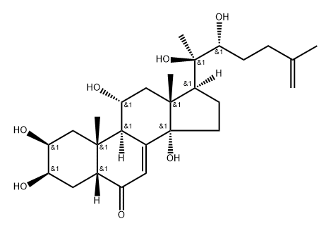 Cholesta-7,25-dien-6-one, 2,3,11,14,20,22-hexahydroxy-, (2β,3β,5β,11α,22R)- 구조식 이미지