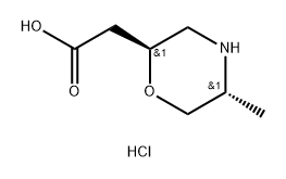 2-Morpholineacetic acid, 5-methyl-,hydrochloride, (2R,5S)-rel- Structure