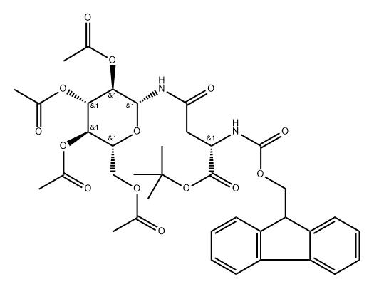 2,3,4,6-Tetra-O-acetyl-b-D-glucopyranosyl-(N2-Fmoc)-L-asparagine tert-butyl ester Structure