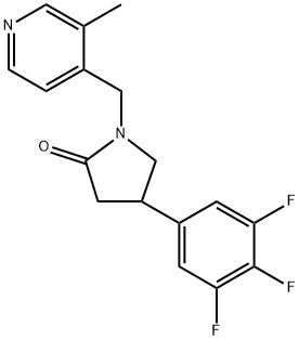 2-Pyrrolidinone, 1-[(3-methyl-4-pyridinyl)methyl]-4-(3,4,5-trifluorophenyl)-, (+)- Structure