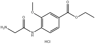 Benzoic acid, 4-[(2-aminoacetyl)amino]-3-methoxy-, ethyl ester, hydrochloride (1:1) Structure